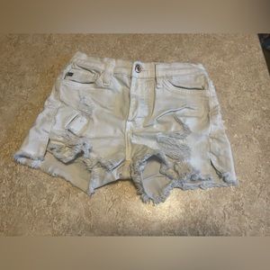 White KanCan Distressed Shorts